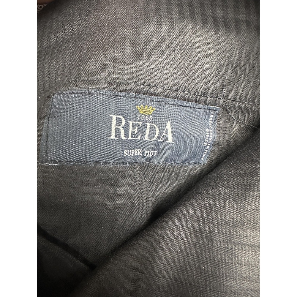 REDA Dress Pants Mens 30R Gray Windowpane Wool Flat Front Formal Canada NWT $159 - Picture 3 of 10